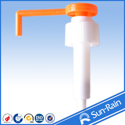 Orange &amp; white long nozzle plastic 28mm lotion pump for medical use