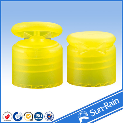 24mm 28mm Smooth closure yellow flip top bottle cap for cosmetic bottle