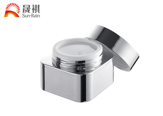 Silver Aluminum Pmma Empty Cream Jars ,  Packaging Cosmetic Storage Containers